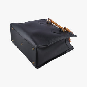 Pre-owned Gucci Bamboo Black Leather 002.28 handbag | stylenewstar