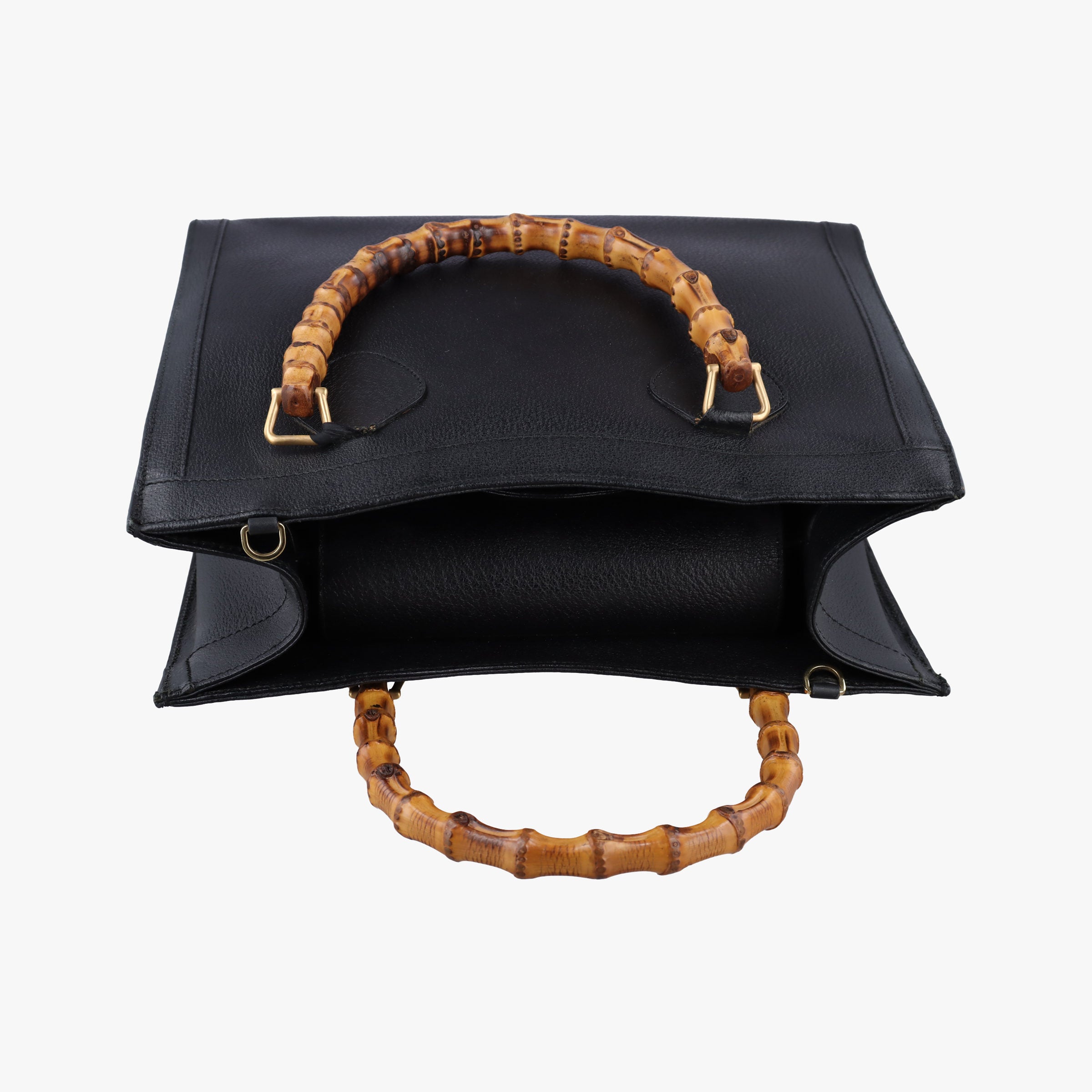 Pre-owned Gucci Bamboo Black Leather 002.28 handbag | stylenewstar