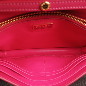 Pre-owned Prada Sling Bandoliera Red Patent SAFFIANO Leather　  shoulderbag | stylenewstar