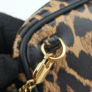 Pre-owned Yves Saint Laurent Baby Lou Leopard Print Heart Black×Brown Leather 650170 shoulderbag | stylenewstar