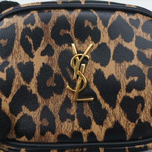 Pre-owned Yves Saint Laurent Baby Lou Leopard Print Heart Black×Brown Leather 650170 shoulderbag | stylenewstar