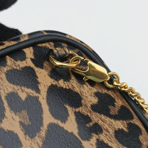 Pre-owned Yves Saint Laurent Baby Lou Leopard Print Heart Black×Brown Leather 650170 shoulderbag | stylenewstar
