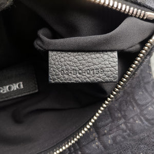 Secondhand Christian Dior Saddle Black Jacquard×Leather 1ADPO093YKY shoulderbag | stylenewstar