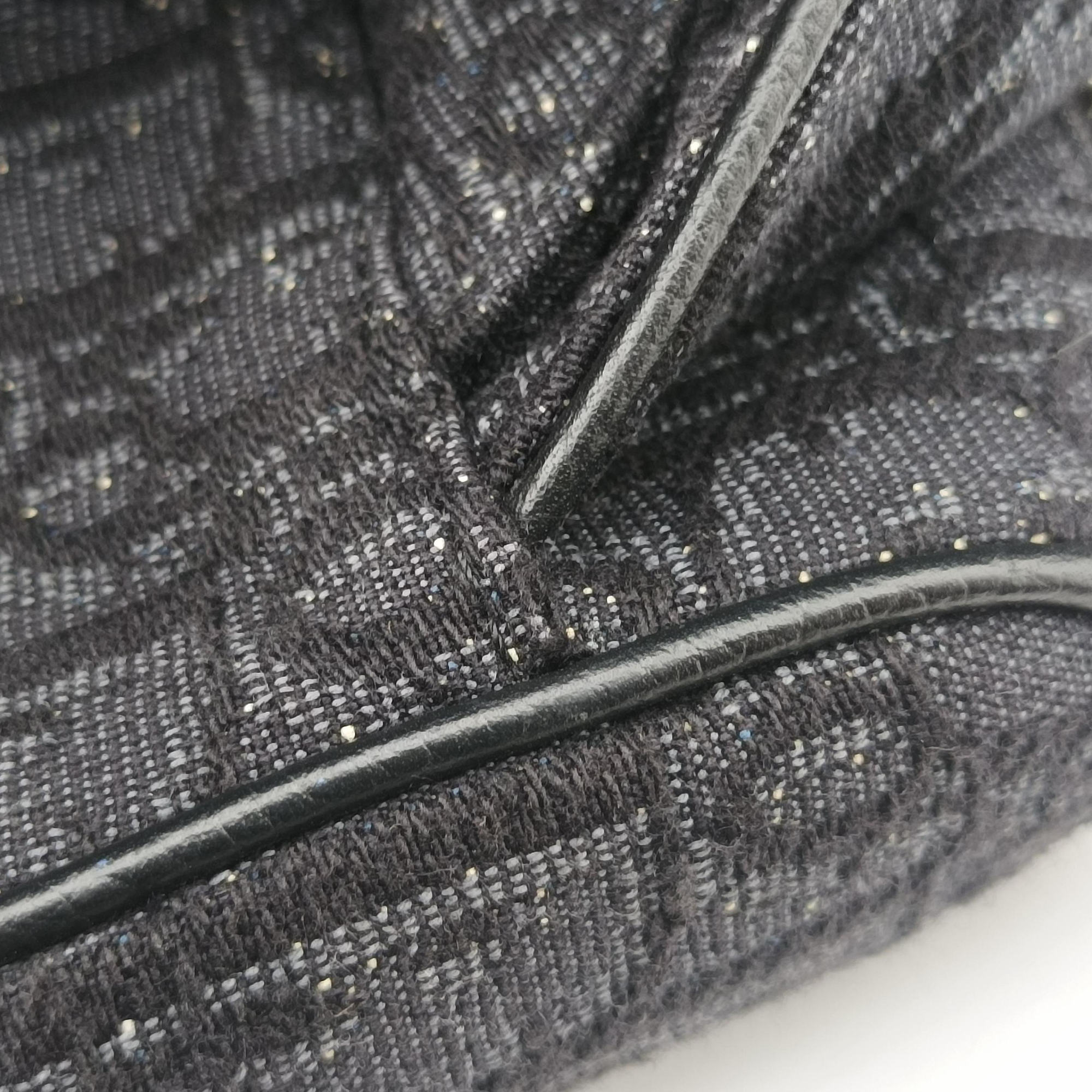 Secondhand Christian Dior Saddle Black Jacquard×Leather 1ADPO093YKY shoulderbag | stylenewstar