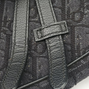 Secondhand Christian Dior Saddle Black Jacquard×Leather 1ADPO093YKY shoulderbag | stylenewstar