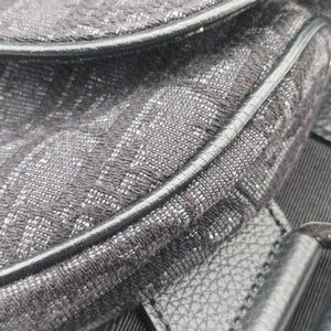 Secondhand Christian Dior Saddle Black Jacquard×Leather 1ADPO093YKY shoulderbag | stylenewstar