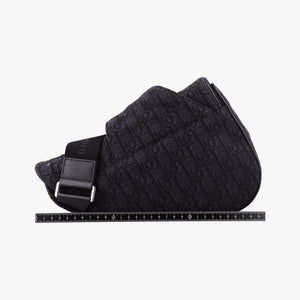 Secondhand Christian Dior Saddle Black Jacquard×Leather 1ADPO093YKY shoulderbag | stylenewstar
