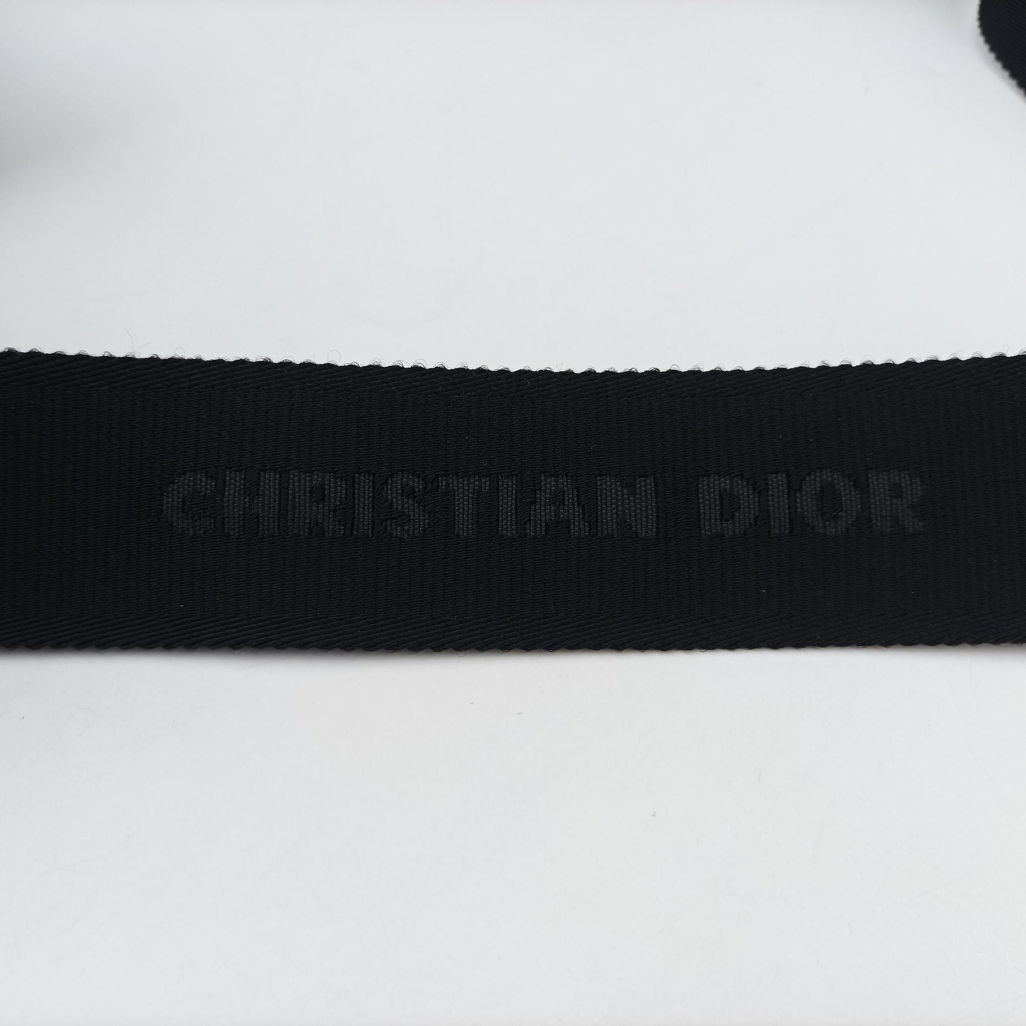 Secondhand Christian Dior Saddle Black Jacquard×Leather 1ADPO093YKY shoulderbag | stylenewstar