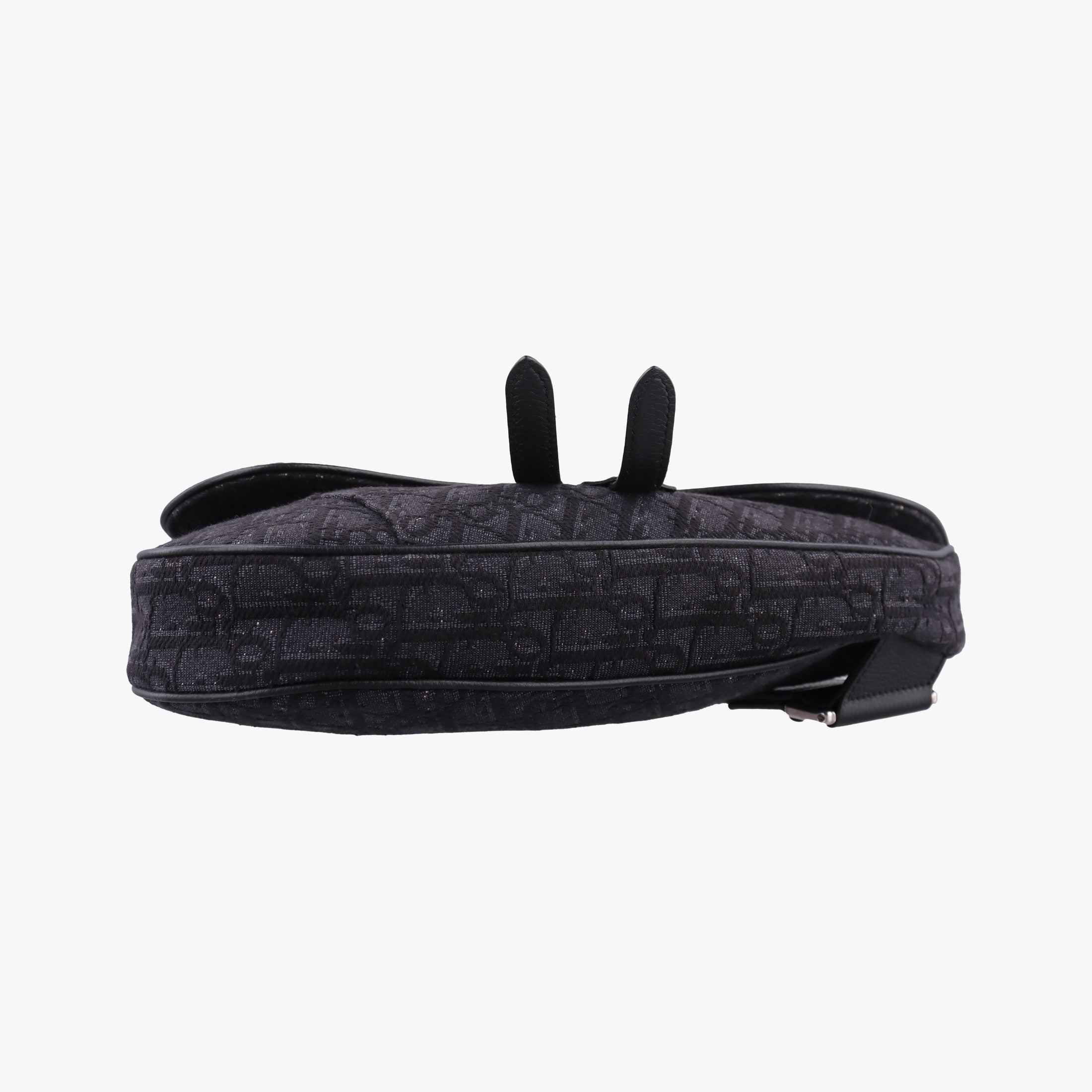Secondhand Christian Dior Saddle Black Jacquard×Leather 1ADPO093YKY shoulderbag | stylenewstar