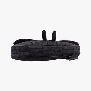 Secondhand Christian Dior Saddle Black Jacquard×Leather 1ADPO093YKY shoulderbag | stylenewstar