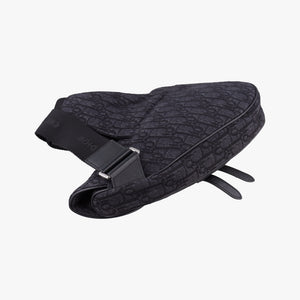 Secondhand Christian Dior Saddle Black Jacquard×Leather 1ADPO093YKY shoulderbag | stylenewstar