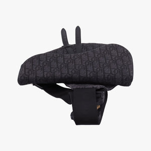 Secondhand Christian Dior Saddle Black Jacquard×Leather 1ADPO093YKY shoulderbag | stylenewstar
