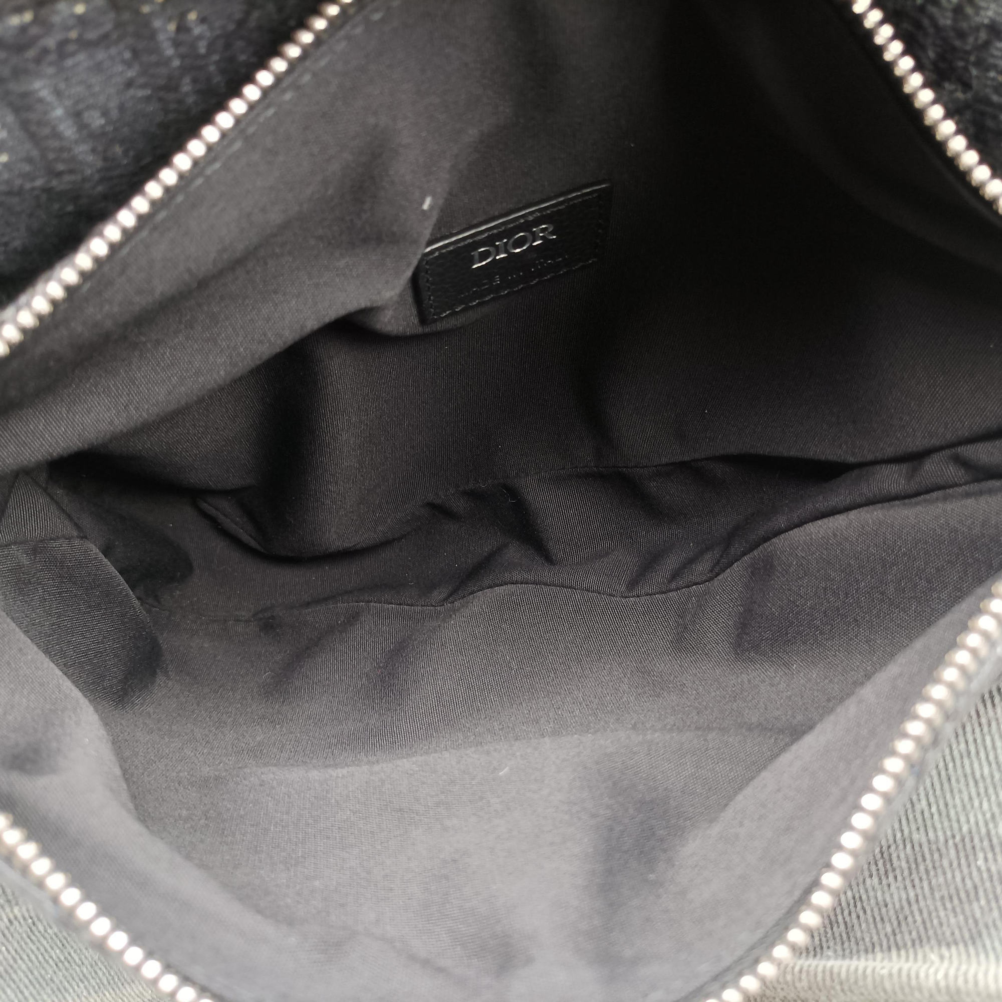 Secondhand Christian Dior Saddle Black Jacquard×Leather 1ADPO093YKY shoulderbag | stylenewstar