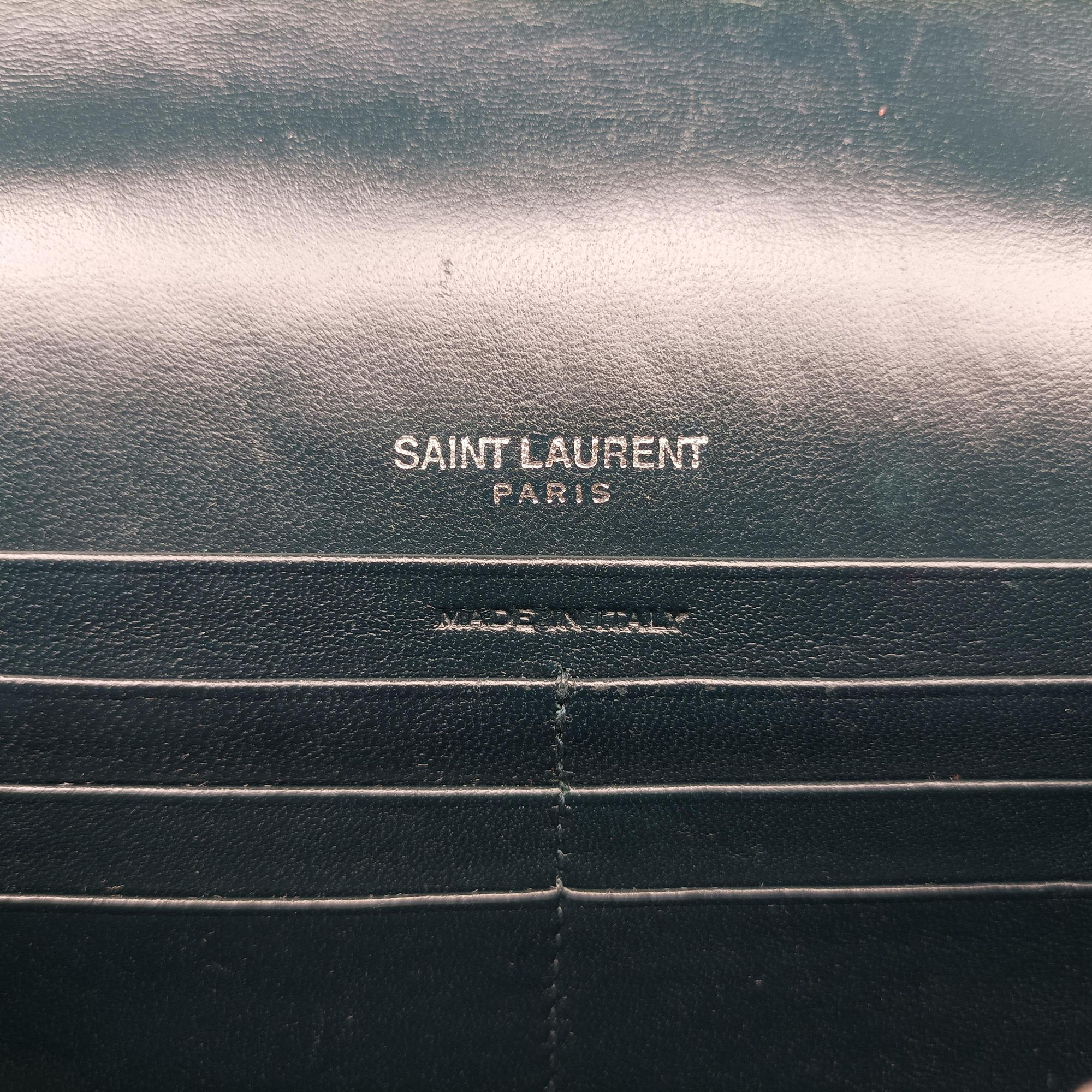 Pre-owned Yves Saint Laurent KATE Green velour 491521 shoulderbag | stylenewstar