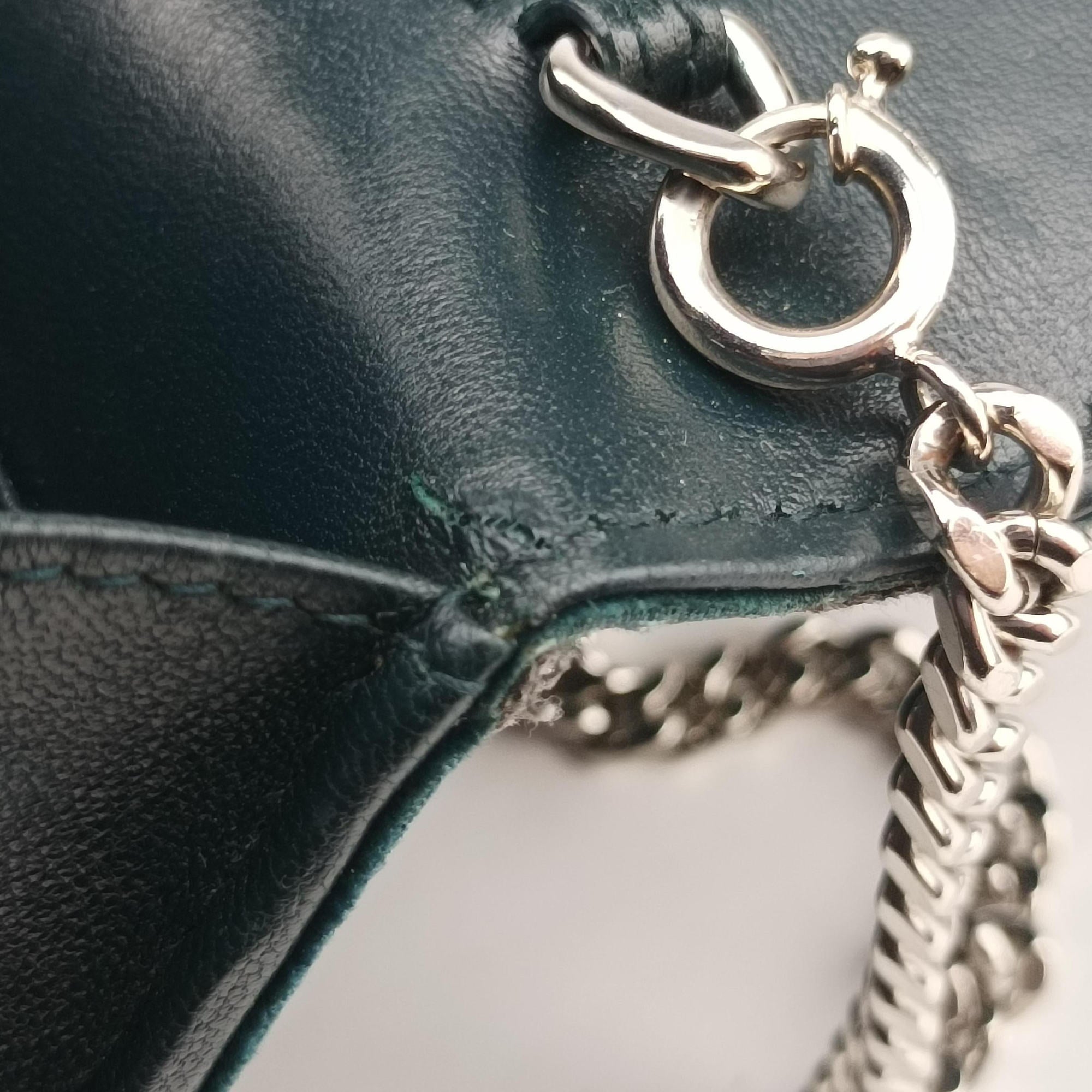 Pre-owned Yves Saint Laurent KATE Green velour 491521 shoulderbag | stylenewstar