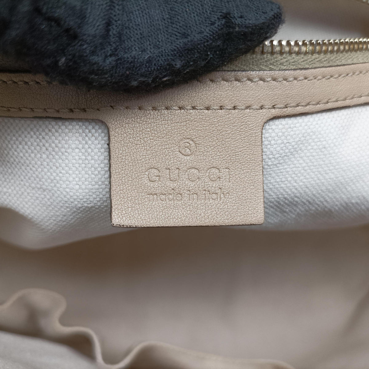 Pre-owned Gucci Microguccissima Beige PVC coated canvas×leather 309613 handbag | stylenewstar