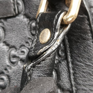 Pre-owned Gucci Diamante Black Leather 208463 handbag | stylenewstar