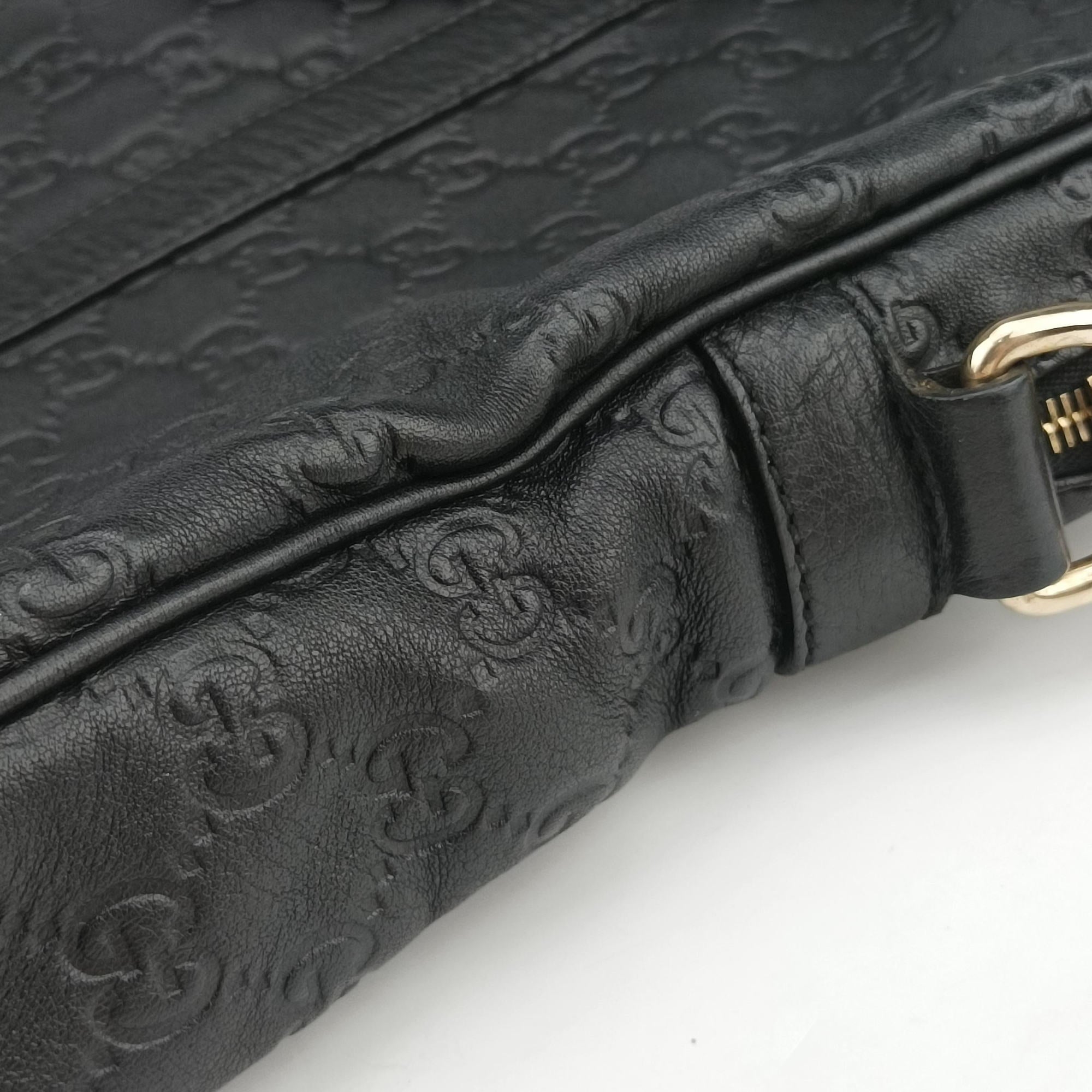 Pre-owned Gucci Diamante Black Leather 208463 handbag | stylenewstar