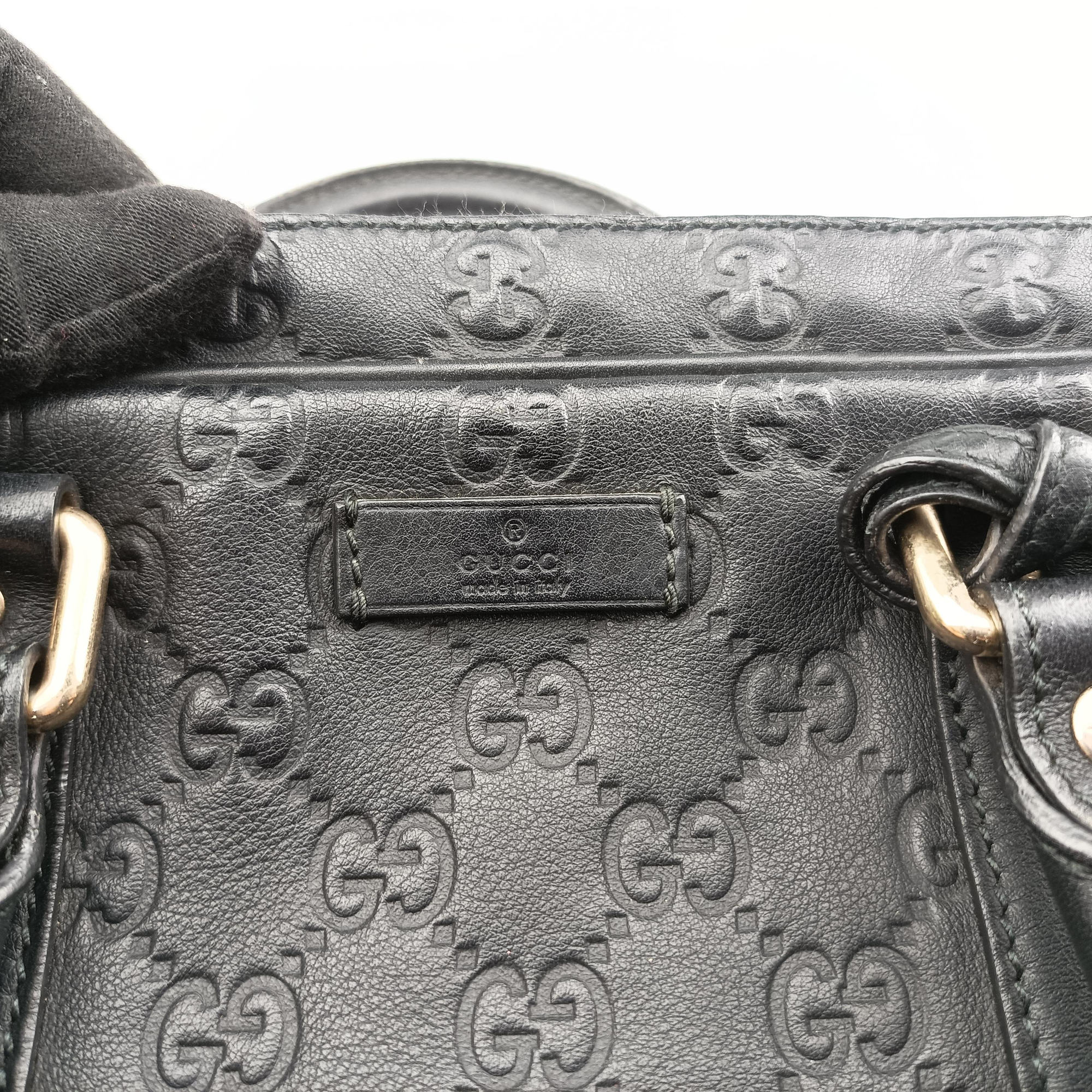 Pre-owned Gucci Diamante Black Leather 208463 handbag | stylenewstar