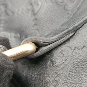 Pre-owned Gucci Diamante Black Leather 208463 handbag | stylenewstar