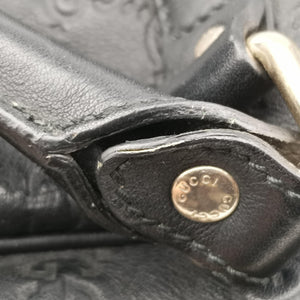 Pre-owned Gucci Diamante Black Leather 208463 handbag | stylenewstar