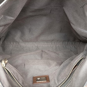 Pre-owned Fendi Zucchino Brown canvas×leather 8BN188 shoulderbag | stylenewstar