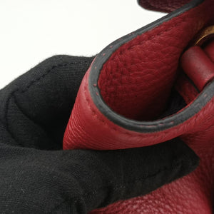 Pre-owned Prada Vitello Daino Sound Flap Top Handle Red Leather BR5034 shoulderbag | stylenewstar