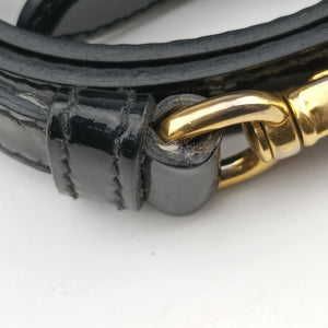 Pre-owned Prada Galleria Black patent 1BA274 shoulderbag | stylenewstar