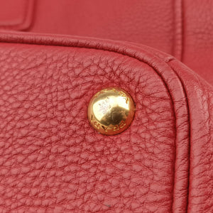 Pre-owned Prada Vitello Daino Top Handle Red Leather BN2420 handbag | stylenewstar
