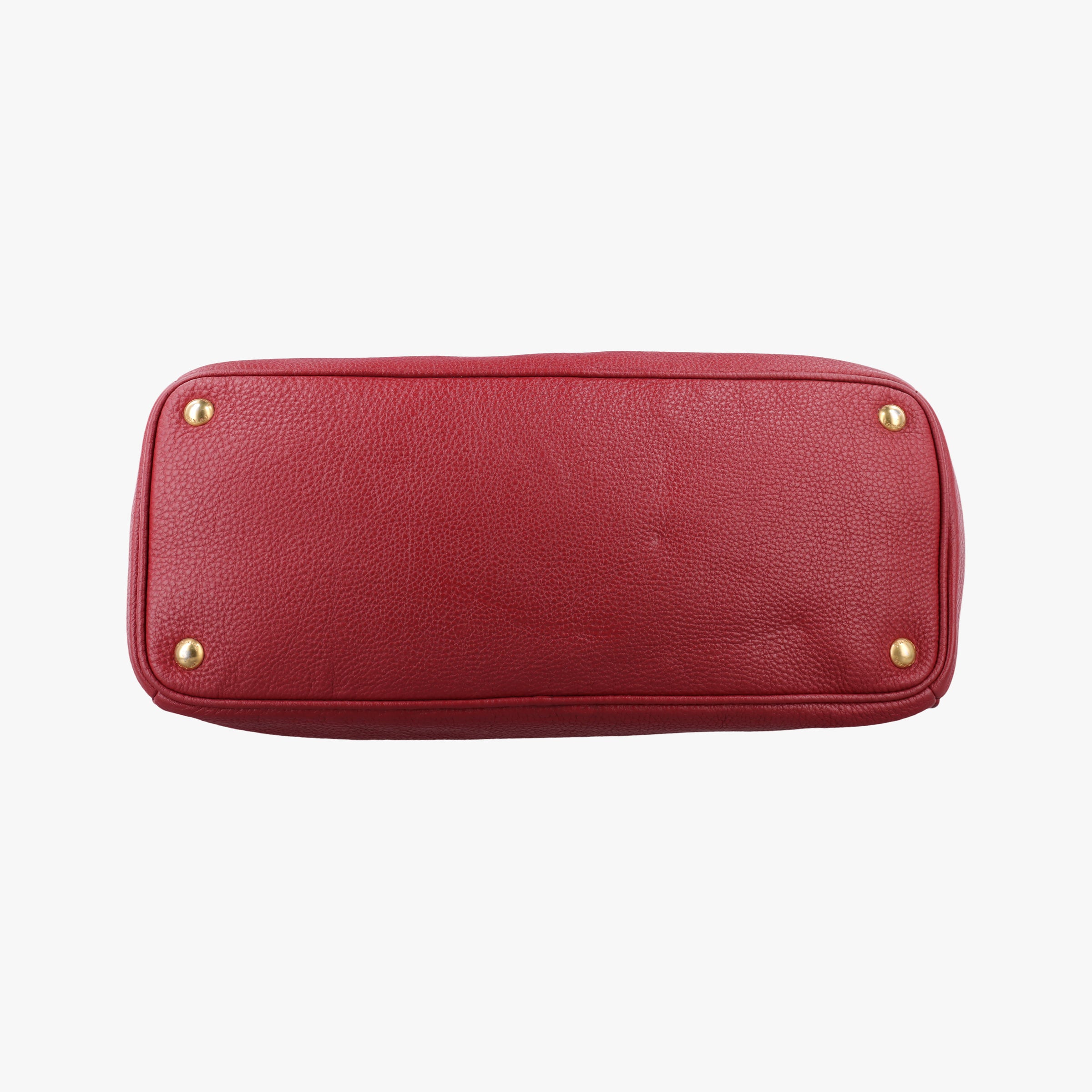 Pre-owned Prada Vitello Daino Top Handle Red Leather BN2420 handbag | stylenewstar