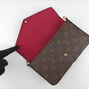 Pre-owned Louis Vuitton Pochette Felicie Brown Monogram Canvas M61276 shoulderbag | stylenewstar