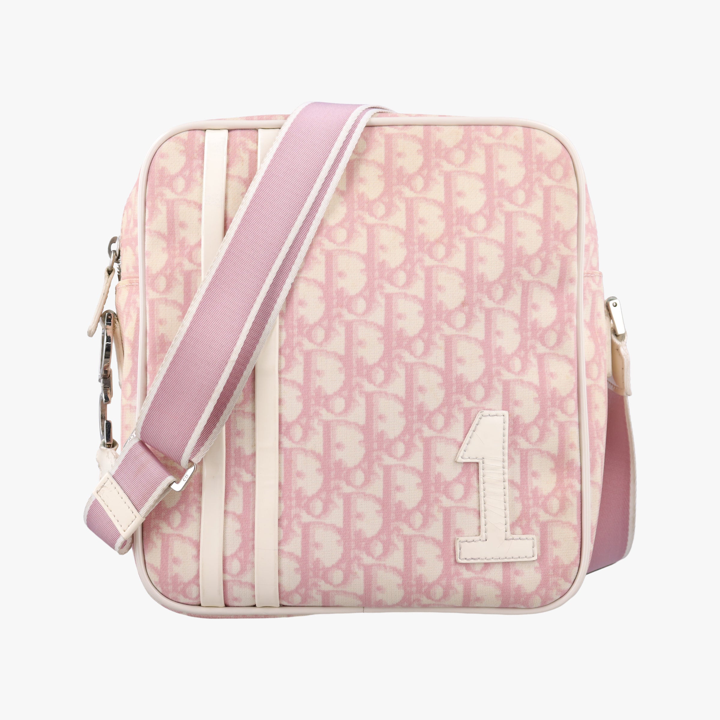 Pre-owned Christian Dior Trotter Pink Coated Canvas Leather  shoulderbag | stylenewstar
