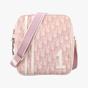 Pre-owned Christian Dior Trotter Pink Coated Canvas Leather  shoulderbag | stylenewstar