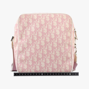 Pre-owned Christian Dior Trotter Pink Coated Canvas Leather  shoulderbag | stylenewstar