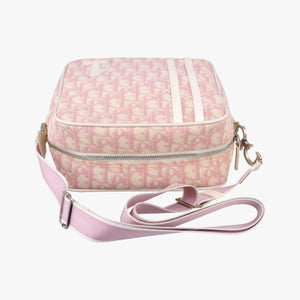 Pre-owned Christian Dior Trotter Pink Coated Canvas Leather  shoulderbag | stylenewstar