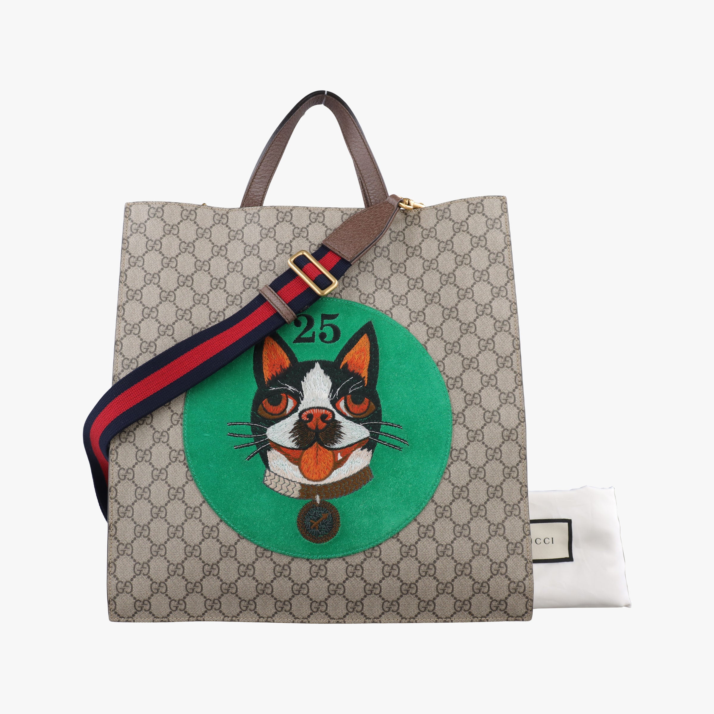 Pre-owned Gucci GG Supreme Bee Multicolour PVC coated canvas × suede 450950 shoulderbag | stylenewstar