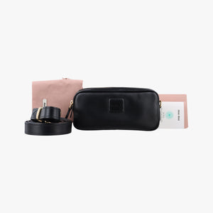 Secondhand Miu Miu Logo belt Black leather  bum bag/waist bag | stylenewstar