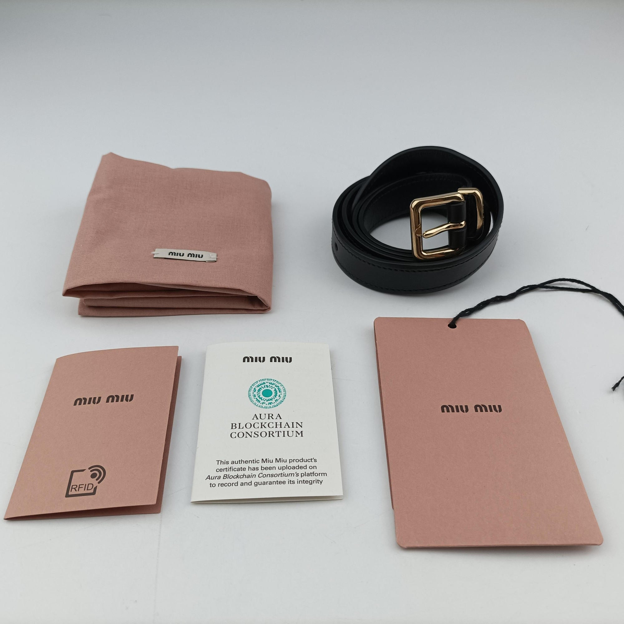 Secondhand Miu Miu Logo belt Black leather  bum bag/waist bag | stylenewstar