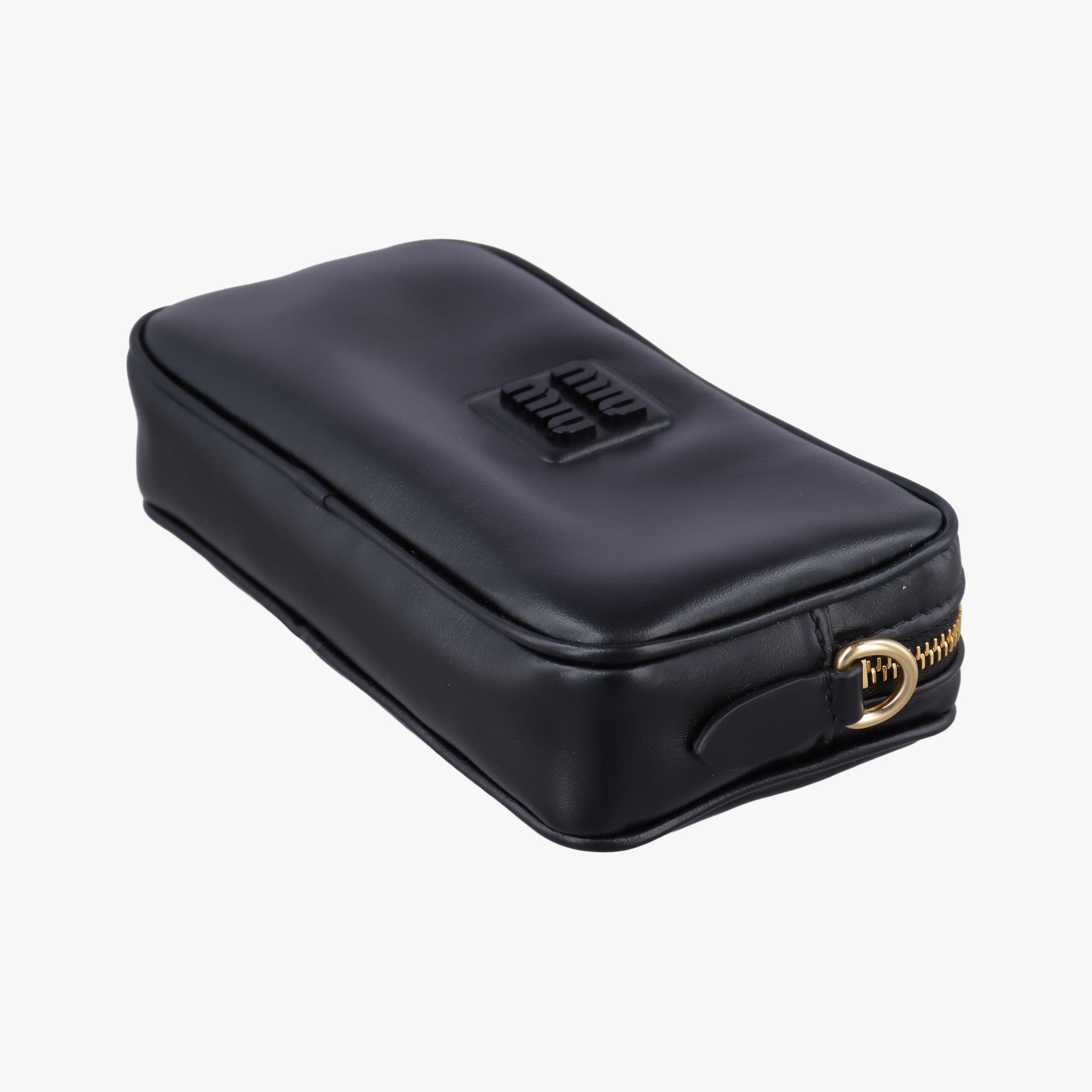 Secondhand Miu Miu Logo belt Black leather  bum bag/waist bag | stylenewstar