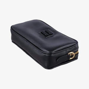 Secondhand Miu Miu Logo belt Black leather  bum bag/waist bag | stylenewstar