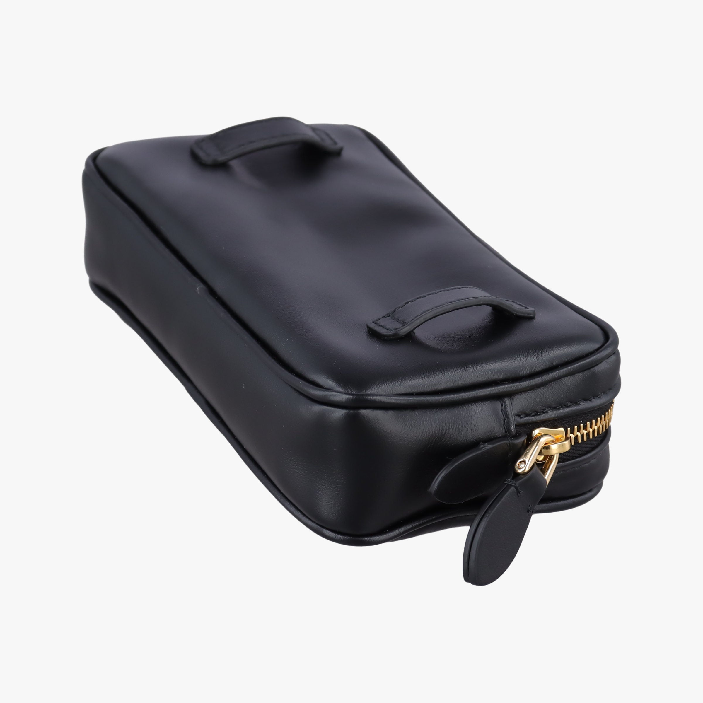 Secondhand Miu Miu Logo belt Black leather  bum bag/waist bag | stylenewstar