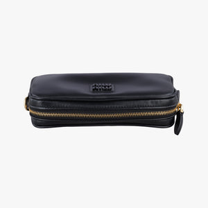 Secondhand Miu Miu Logo belt Black leather  bum bag/waist bag | stylenewstar