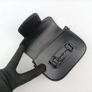 Pre-owned Gucci Horsebit Black Leather 726863 shoulderbag | stylenewstar