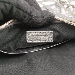 Pre-owned Balenciaga Le Cagole mini Silver lambskin  shoulderbag | stylenewstar