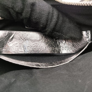 Pre-owned Balenciaga Le Cagole mini Silver lambskin  shoulderbag | stylenewstar