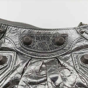 Pre-owned Balenciaga Le Cagole mini Silver lambskin  shoulderbag | stylenewstar
