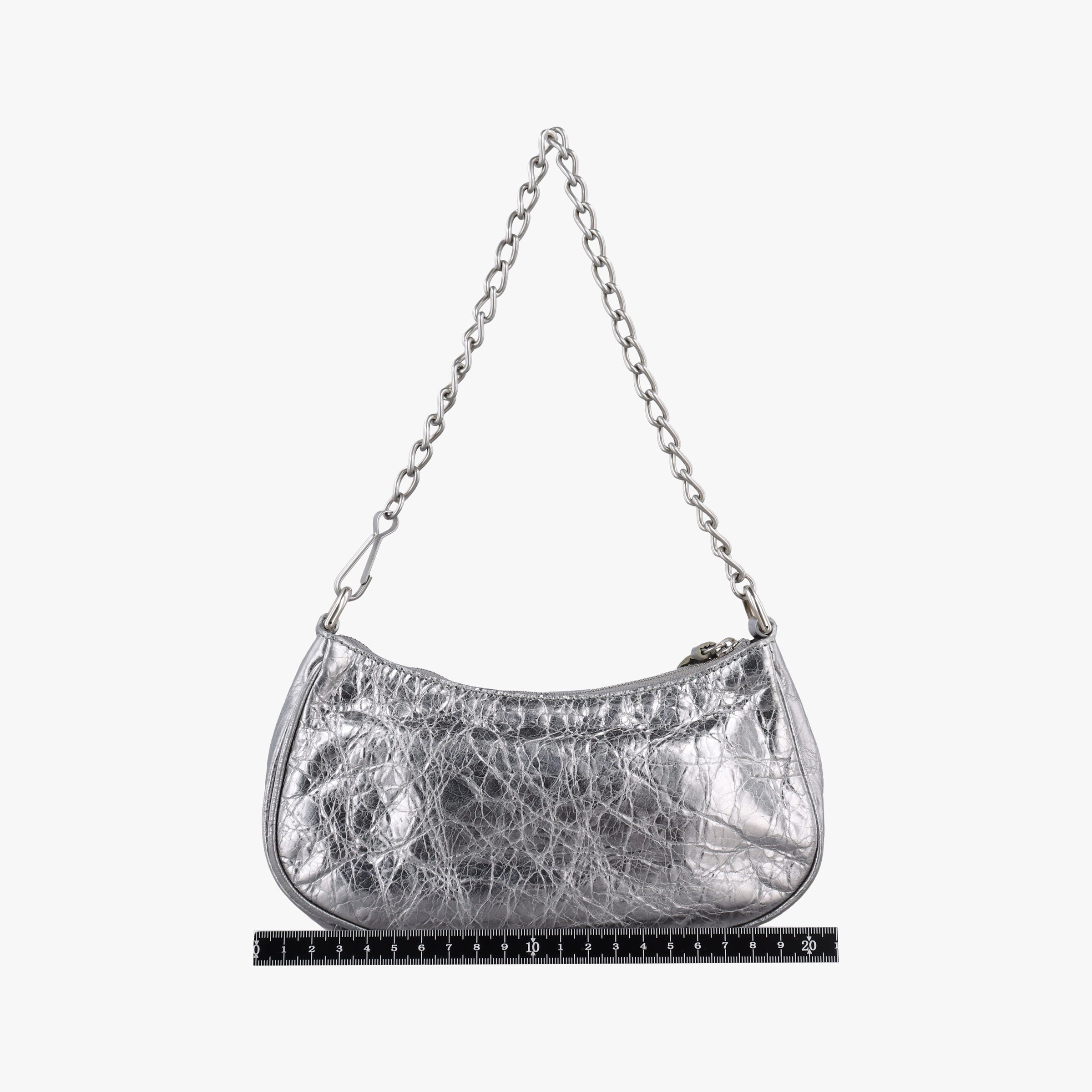 Pre-owned Balenciaga Le Cagole mini Silver lambskin  shoulderbag | stylenewstar