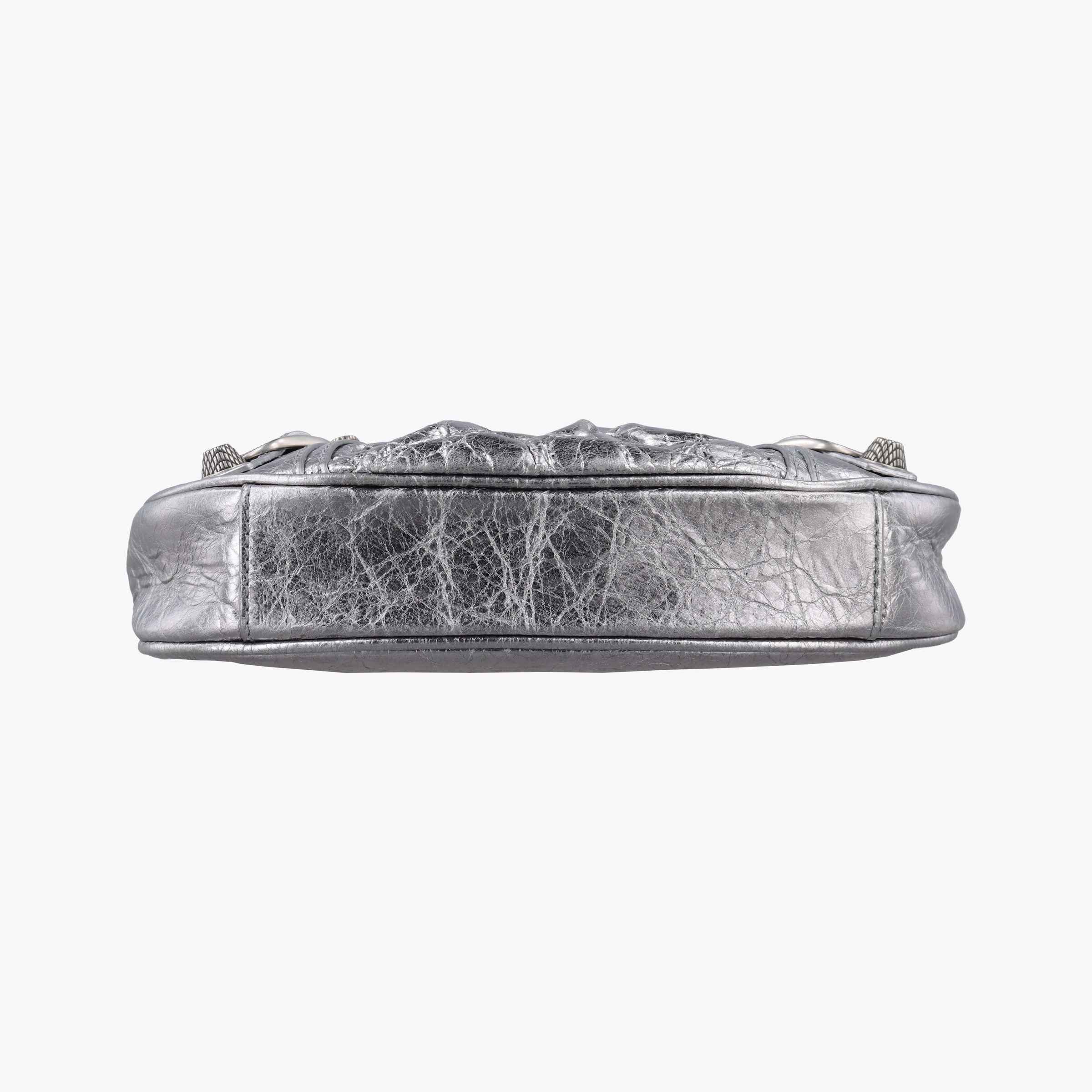 Pre-owned Balenciaga Le Cagole mini Silver lambskin  shoulderbag | stylenewstar