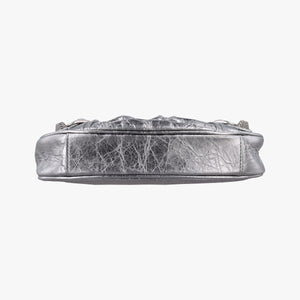 Pre-owned Balenciaga Le Cagole mini Silver lambskin  shoulderbag | stylenewstar