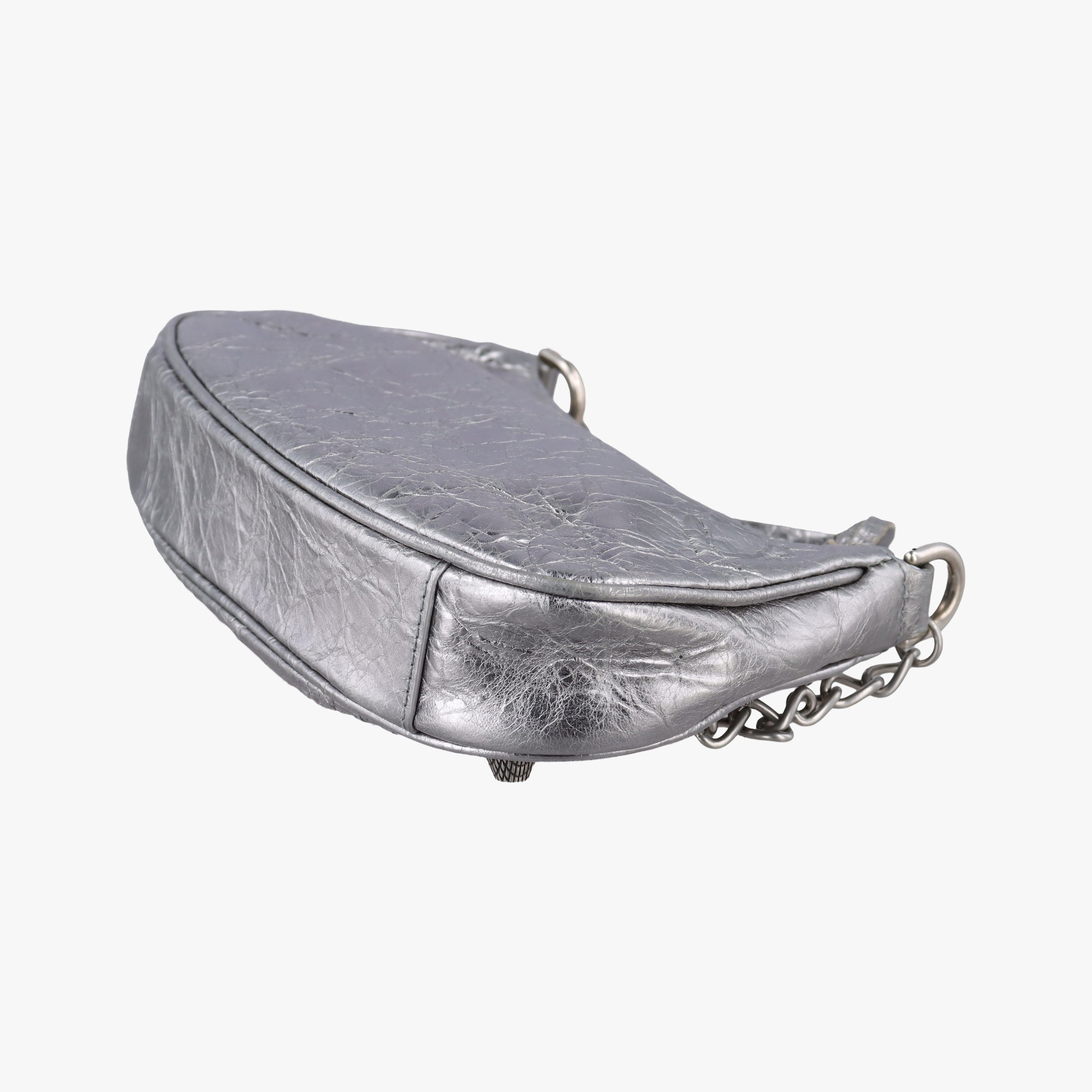 Pre-owned Balenciaga Le Cagole mini Silver lambskin  shoulderbag | stylenewstar